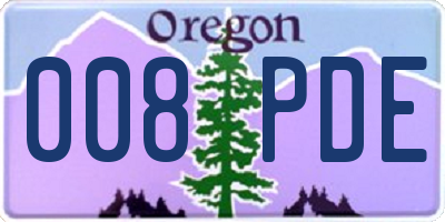 OR license plate 008PDE