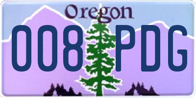 OR license plate 008PDG