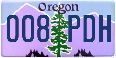 OR license plate 008PDH