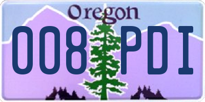 OR license plate 008PDI