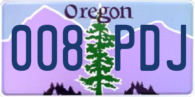OR license plate 008PDJ