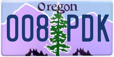 OR license plate 008PDK