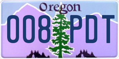 OR license plate 008PDT