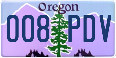 OR license plate 008PDV