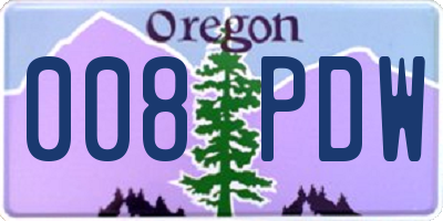 OR license plate 008PDW