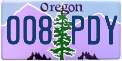 OR license plate 008PDY