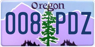 OR license plate 008PDZ