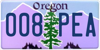 OR license plate 008PEA