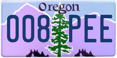 OR license plate 008PEE