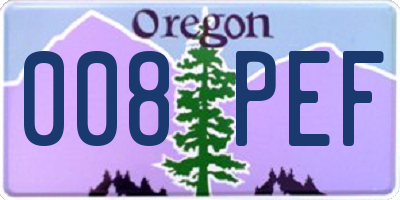 OR license plate 008PEF