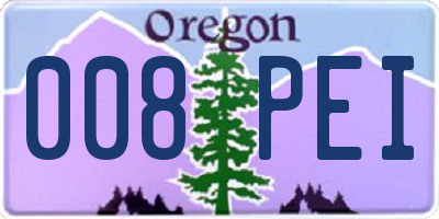 OR license plate 008PEI