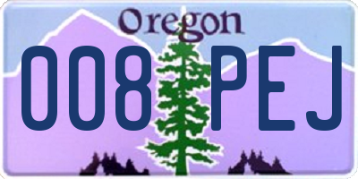 OR license plate 008PEJ