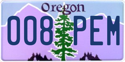 OR license plate 008PEM