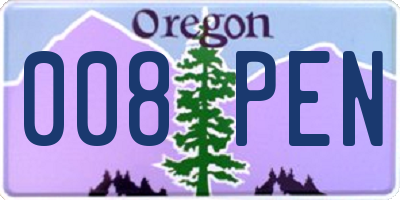 OR license plate 008PEN