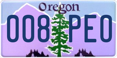 OR license plate 008PEO
