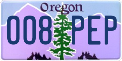 OR license plate 008PEP