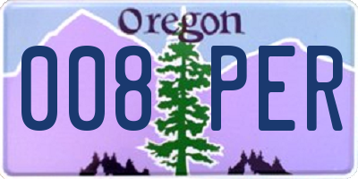 OR license plate 008PER