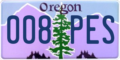 OR license plate 008PES