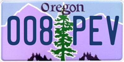 OR license plate 008PEV