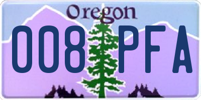 OR license plate 008PFA