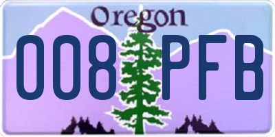 OR license plate 008PFB