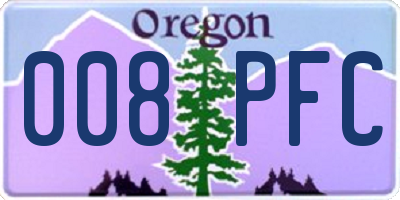 OR license plate 008PFC