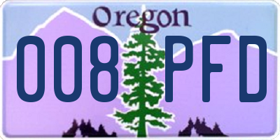 OR license plate 008PFD