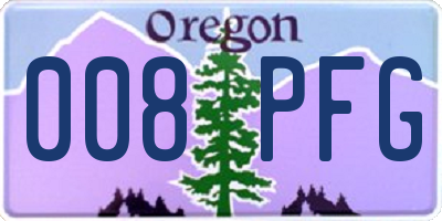 OR license plate 008PFG