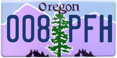 OR license plate 008PFH