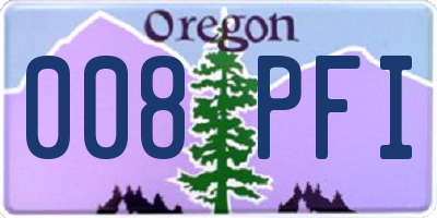 OR license plate 008PFI