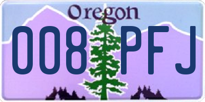 OR license plate 008PFJ