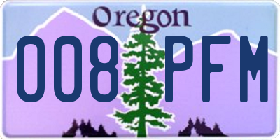 OR license plate 008PFM