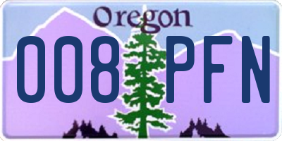 OR license plate 008PFN