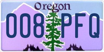 OR license plate 008PFQ