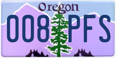 OR license plate 008PFS