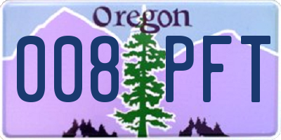 OR license plate 008PFT