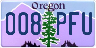 OR license plate 008PFU