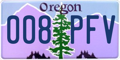 OR license plate 008PFV