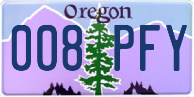 OR license plate 008PFY
