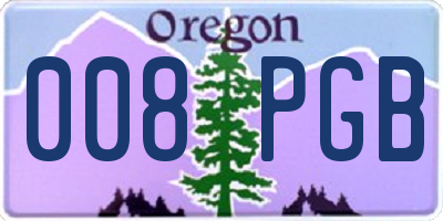 OR license plate 008PGB