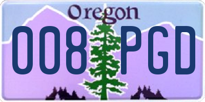 OR license plate 008PGD