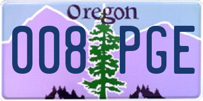 OR license plate 008PGE