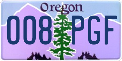 OR license plate 008PGF