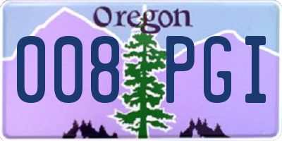 OR license plate 008PGI
