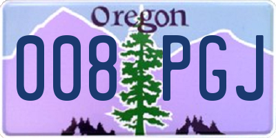OR license plate 008PGJ