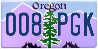 OR license plate 008PGK