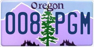 OR license plate 008PGM