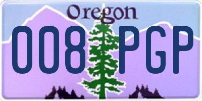 OR license plate 008PGP