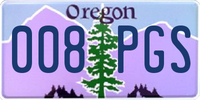 OR license plate 008PGS