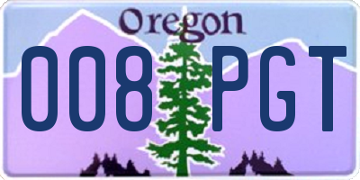 OR license plate 008PGT
